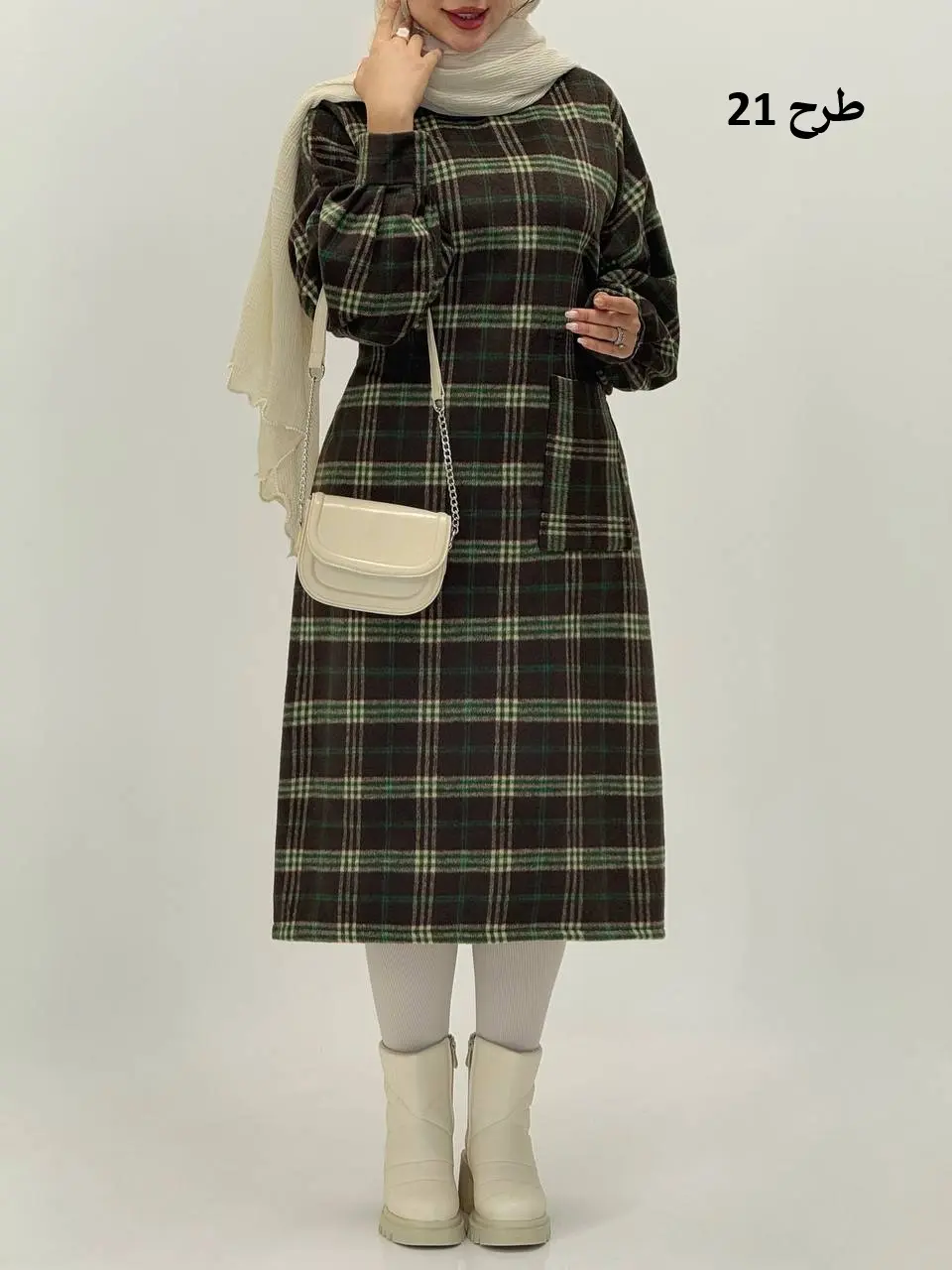 3593-کفتان چهارخونه پشمی